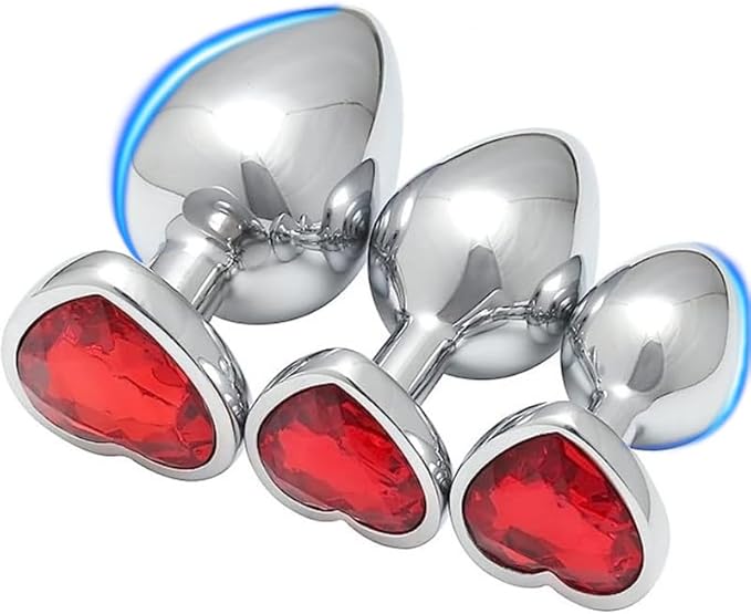 Plug Anal Cur Strass Rouge Acier Inoxydable Plug Anal Cur Strass Rouge Acier Inoxydable
